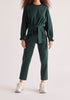 Paisie Belted Cotton Sweatshirt in Dark Green